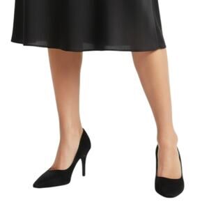 Stuart Weitzman “Era” Black Peau de Soie Slip On Pumps Black Women's Size 6
